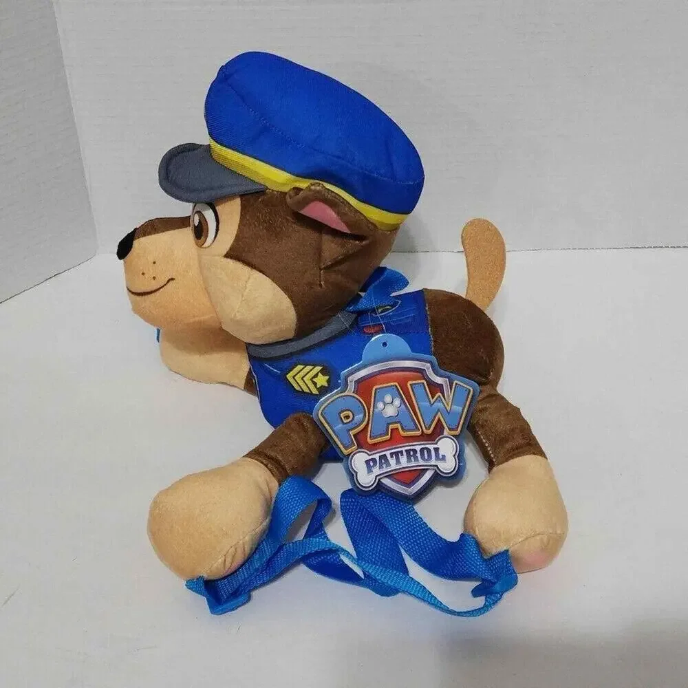 Paw Patrol Chase Plush Backpack Blue Police Dog Adjustable Nickelodeon NWT